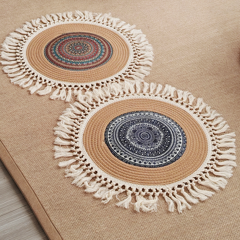 棉线流苏垫防潮垫榻榻米坐垫蒲团地上地板坐垫蒲团装饰垫流苏垫