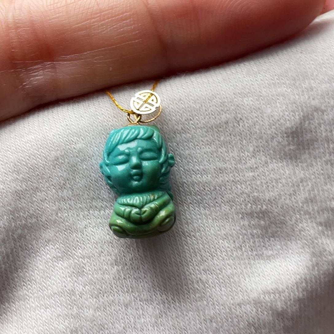 绿松石珠宝奇石18K金镶嵌