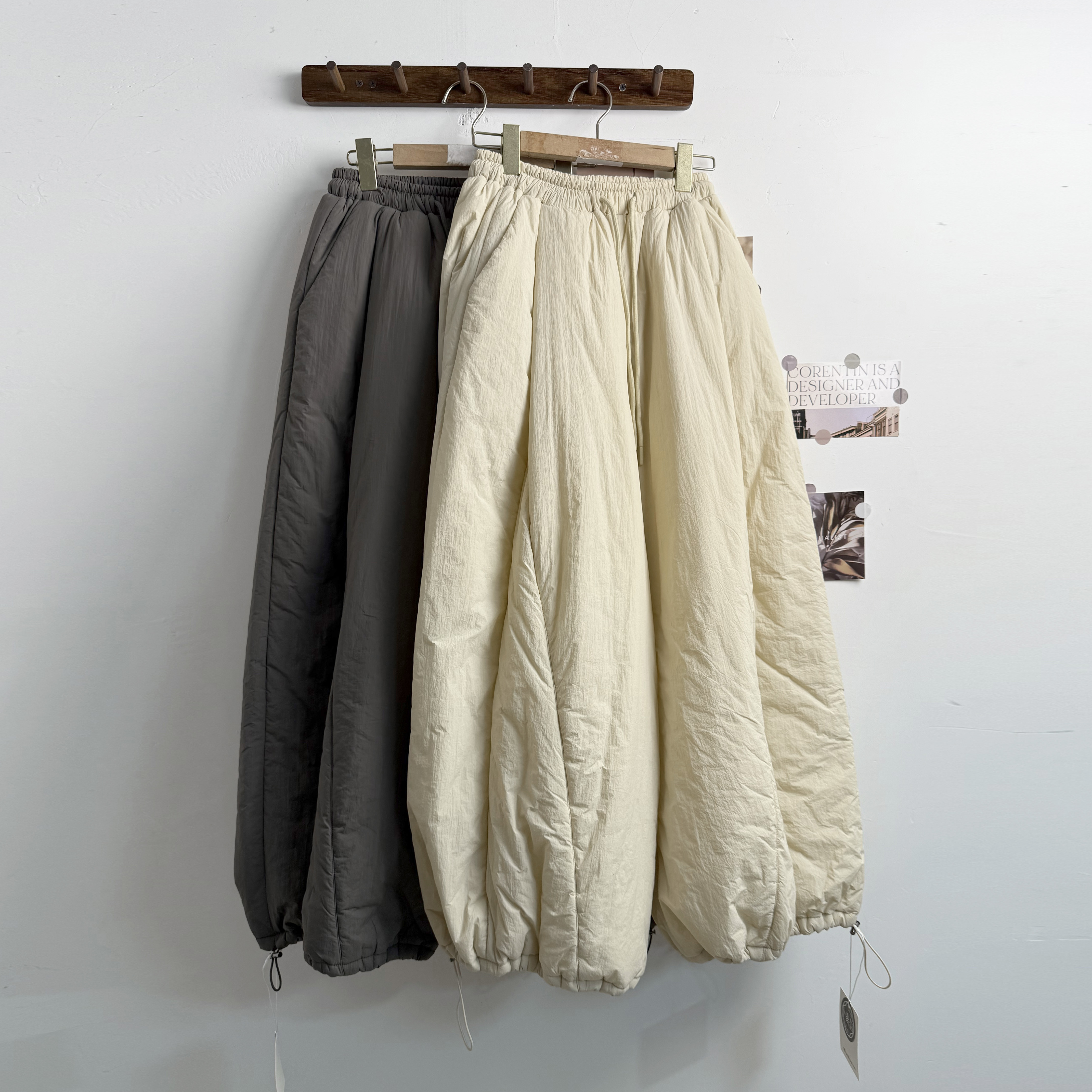 冬装女装成人高腰厚款棉裤长裤百搭灯笼裤K7365