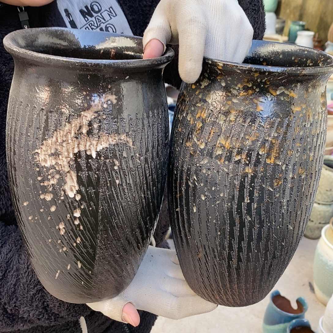 紫砂花盆瑕疵口15高25瑕疵