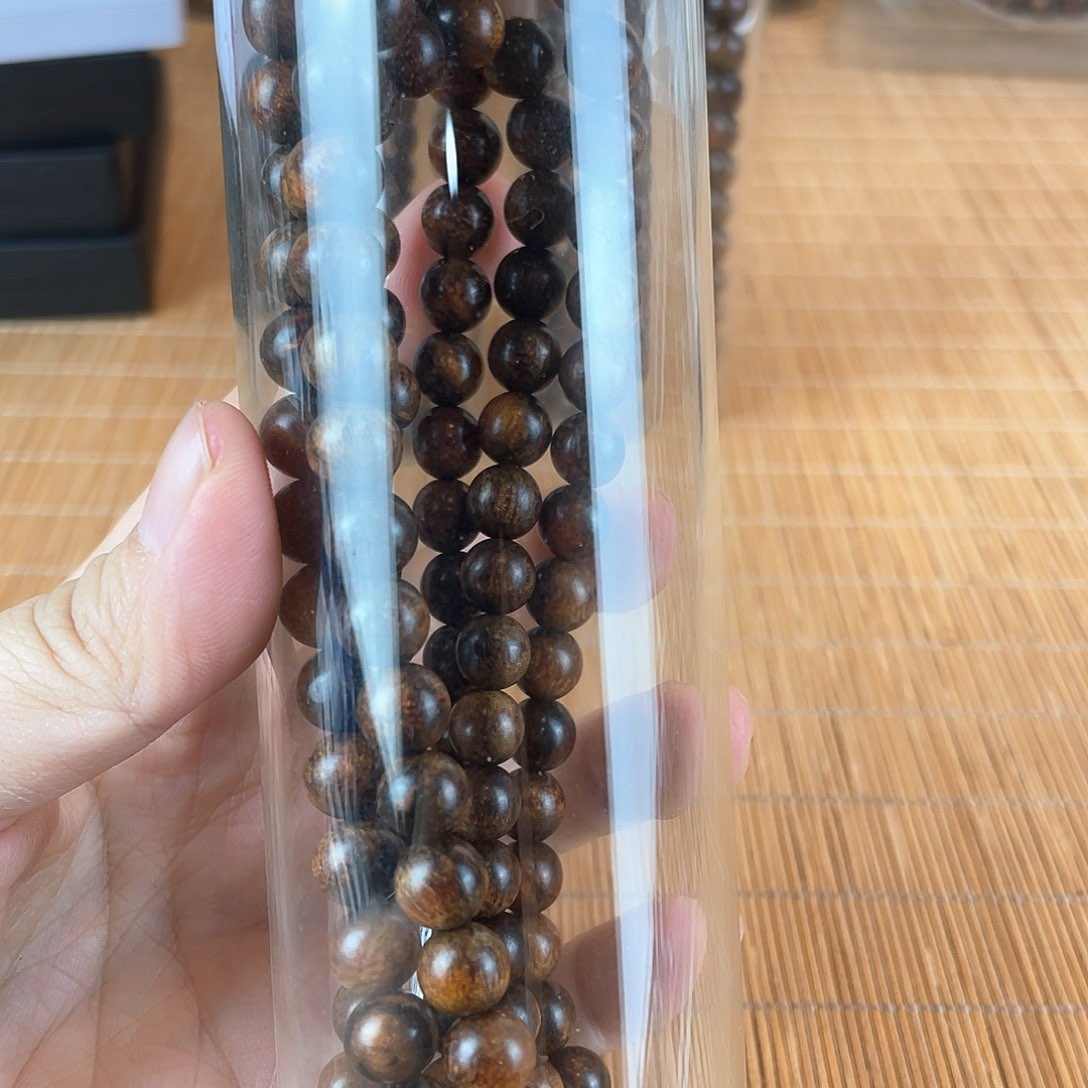 贡木手串/手链0.8/108超一档精品黑精钢龙纹