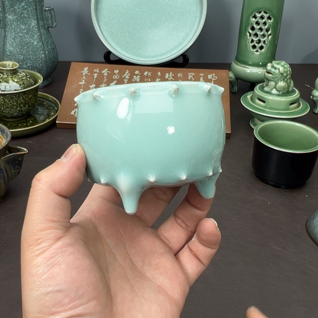 青瓷茶器青茶器器微瑕