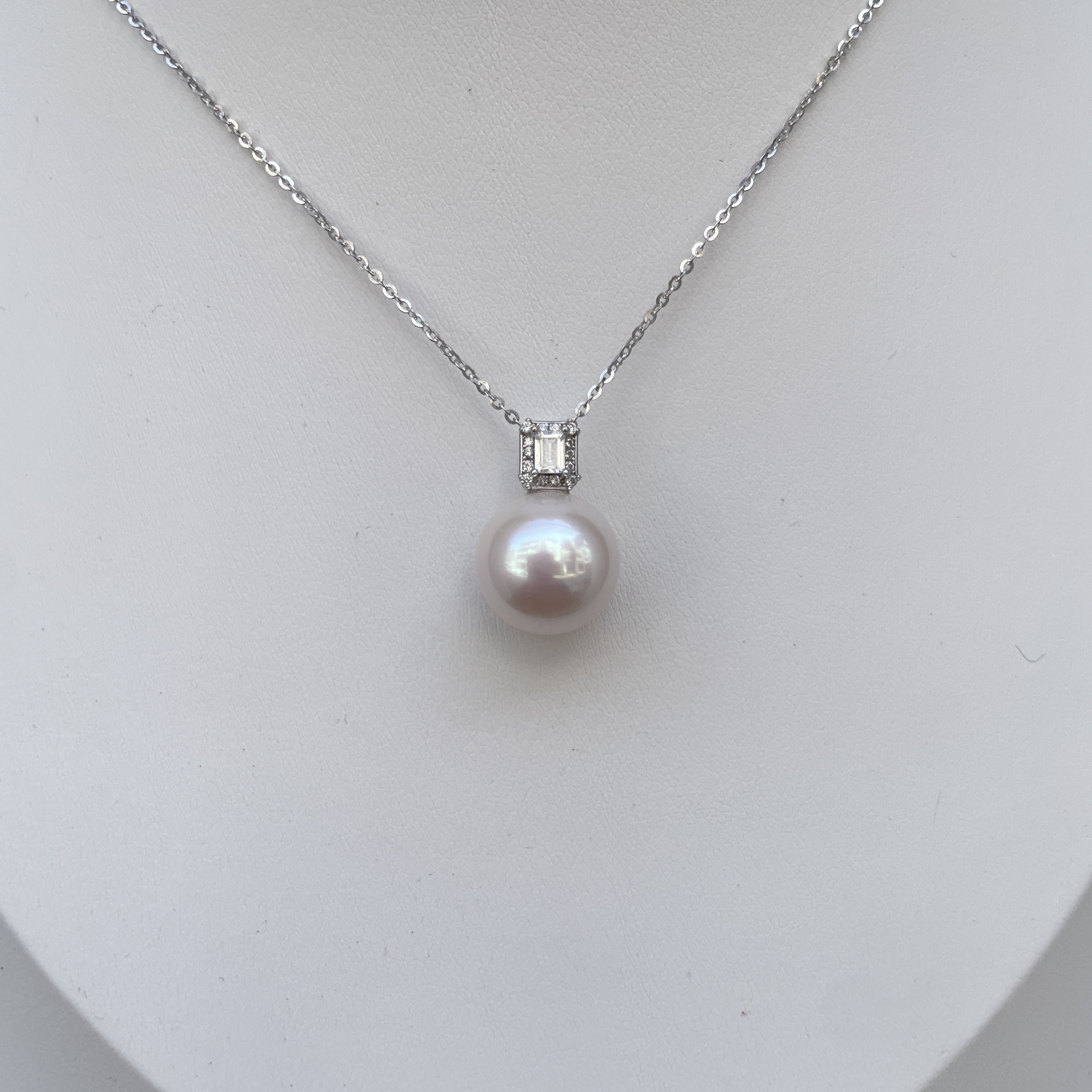 爱迪生方糖款12-13mm珍珠吊坠正圆极光极微瑕经典百搭多样性发一