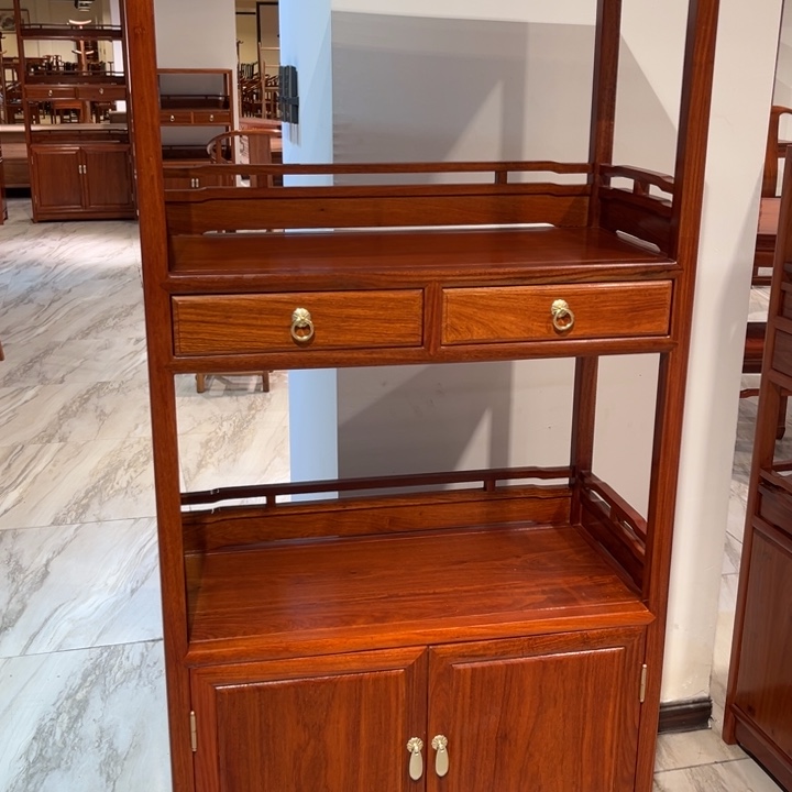 紫檀木类家具W***^缅甸花梨木书架