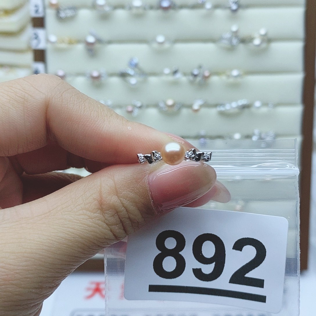 淡水珍珠戒指银S925镶嵌宇*欣892