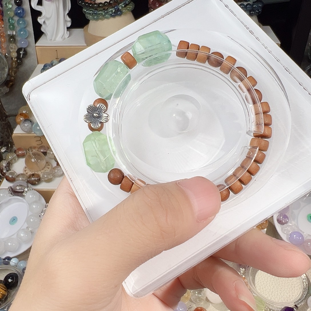 手串水晶未镶嵌绿莹 巴比药片