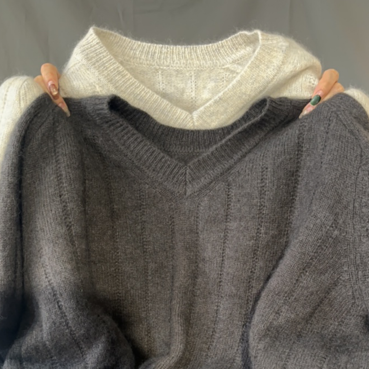 韩版V领麻花纹针织衫女宽松慵懒风百搭显瘦软糯毛衣上衣