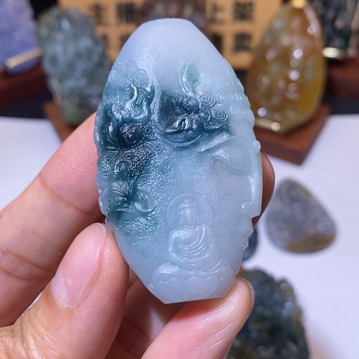 定制翡翠未镶嵌佛魔