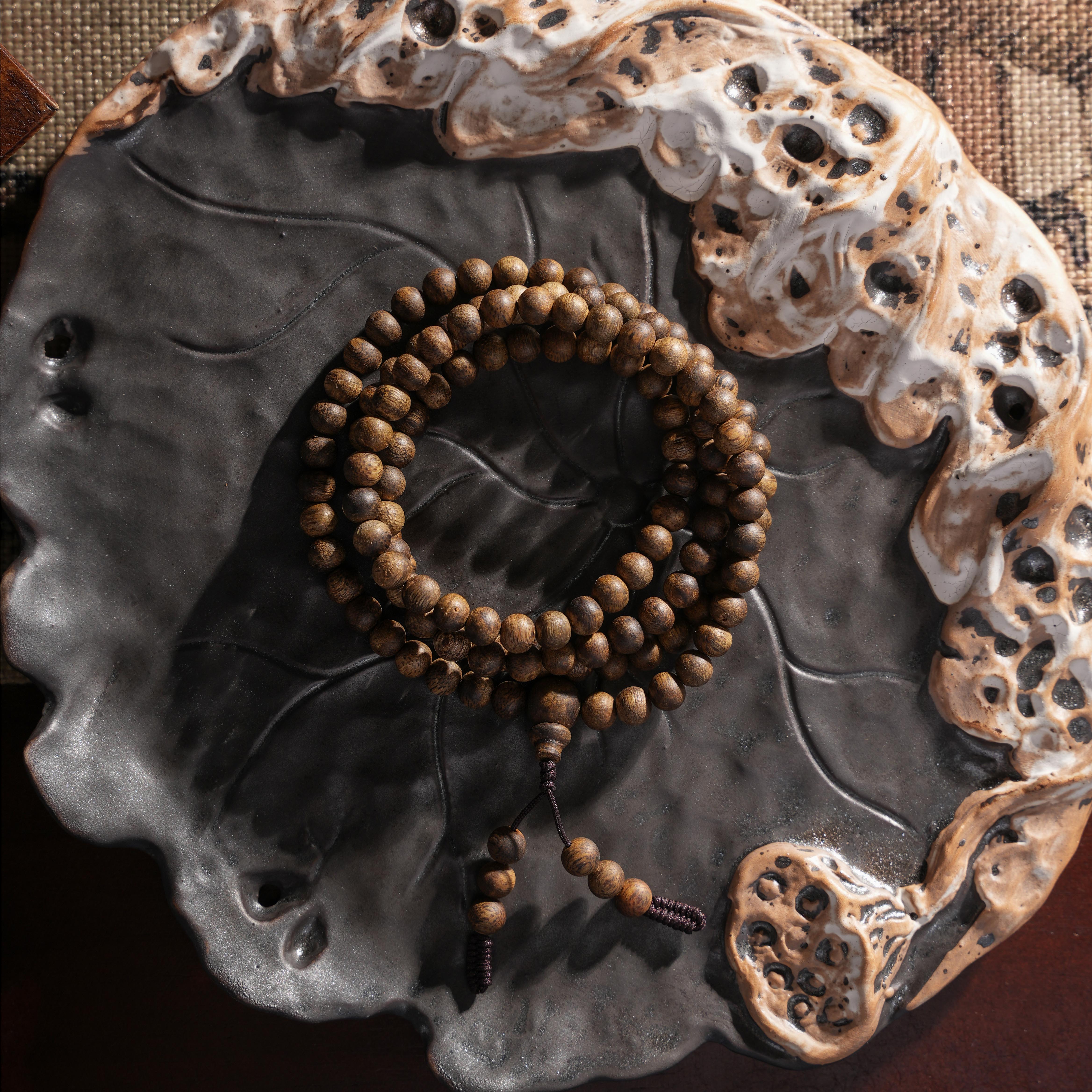 沉香【沉香御府】高结油绿奇楠老料6mm念珠108串 lx0622pn0034 10g+