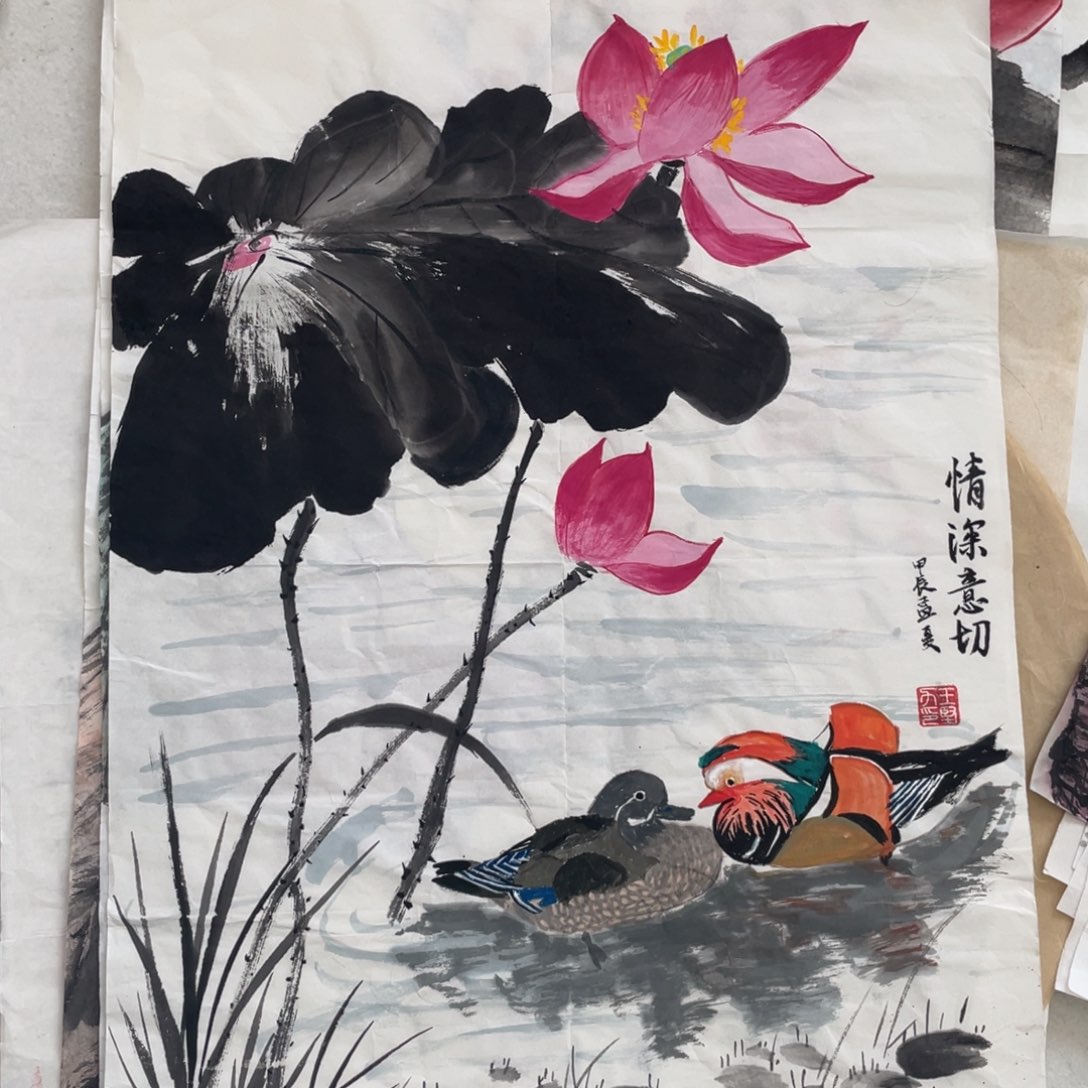 国画王坚力老师绘画