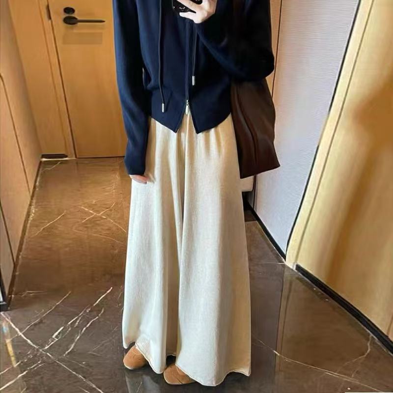 孕妇裤无托腹大版阔腿裤秋冬新款时尚外穿宽松遮腿遮胯显瘦针织裤