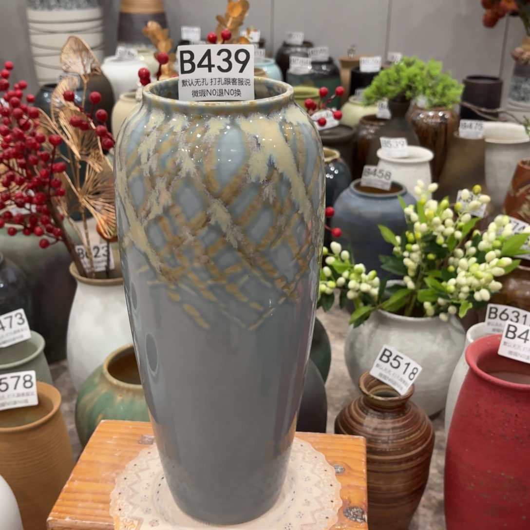 摆件439 景徳镇陶瓷花瓶高34口9
