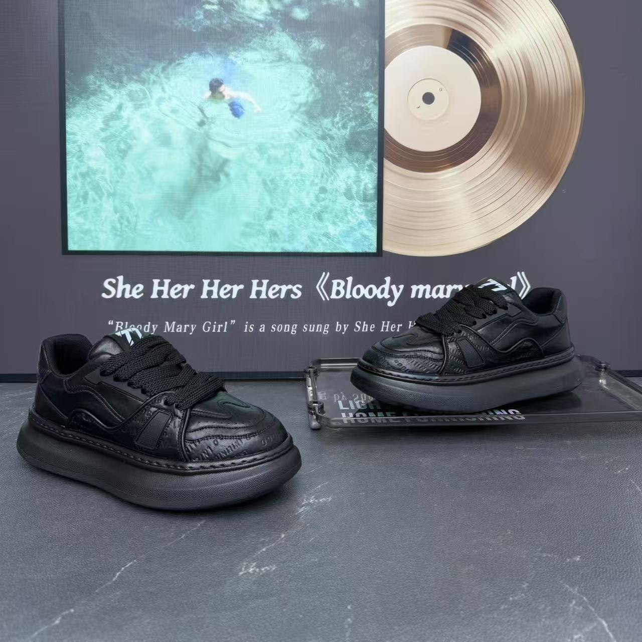 单棉同款时尚百搭新款潮流皮面秋冬系带增高厚底舒适运动男士板鞋