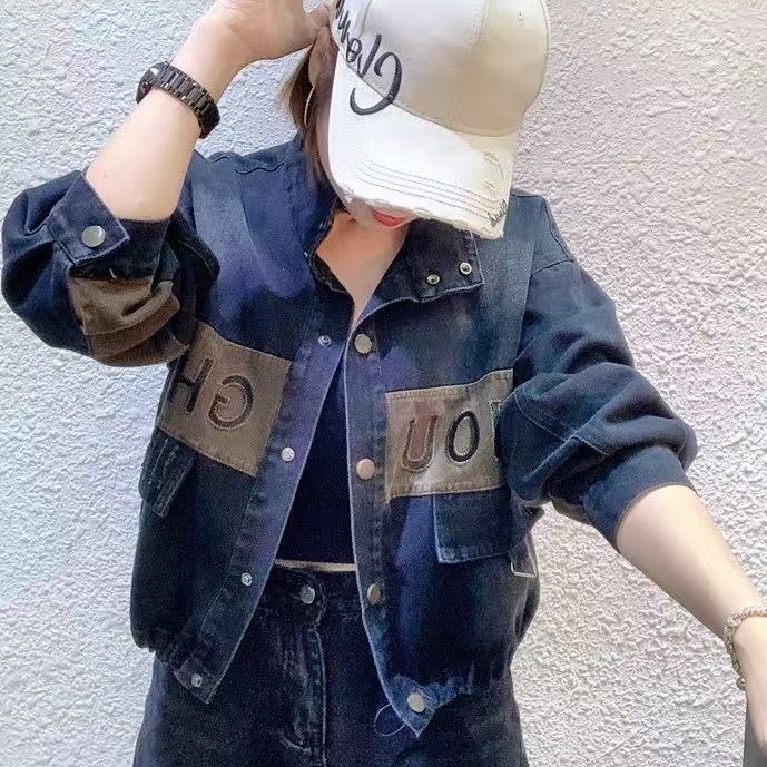 (柳子)2025秋季新款欧货休闲时尚潮流个性宽松百搭版立领牛仔外套