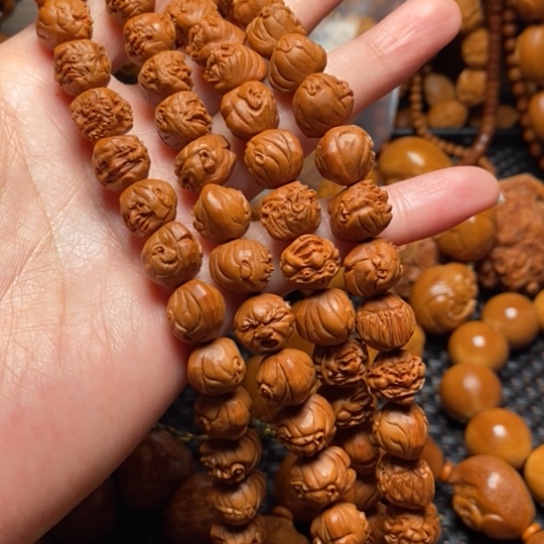 橄榄核吊坠差*桃单108罗汉