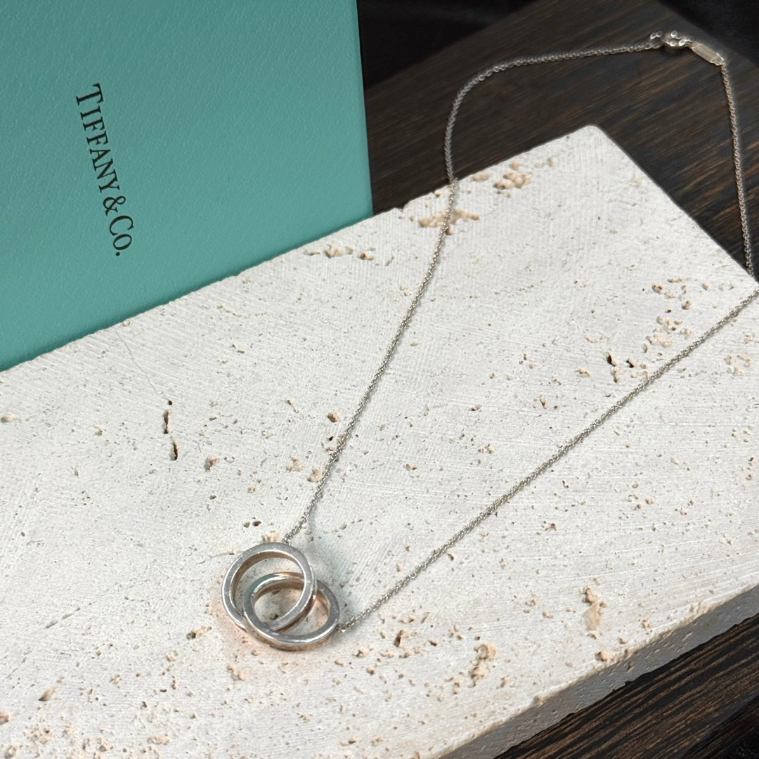 95新 Tiffany & Co./蒂芙尼 银色 1837系列 双环项链/690278636
