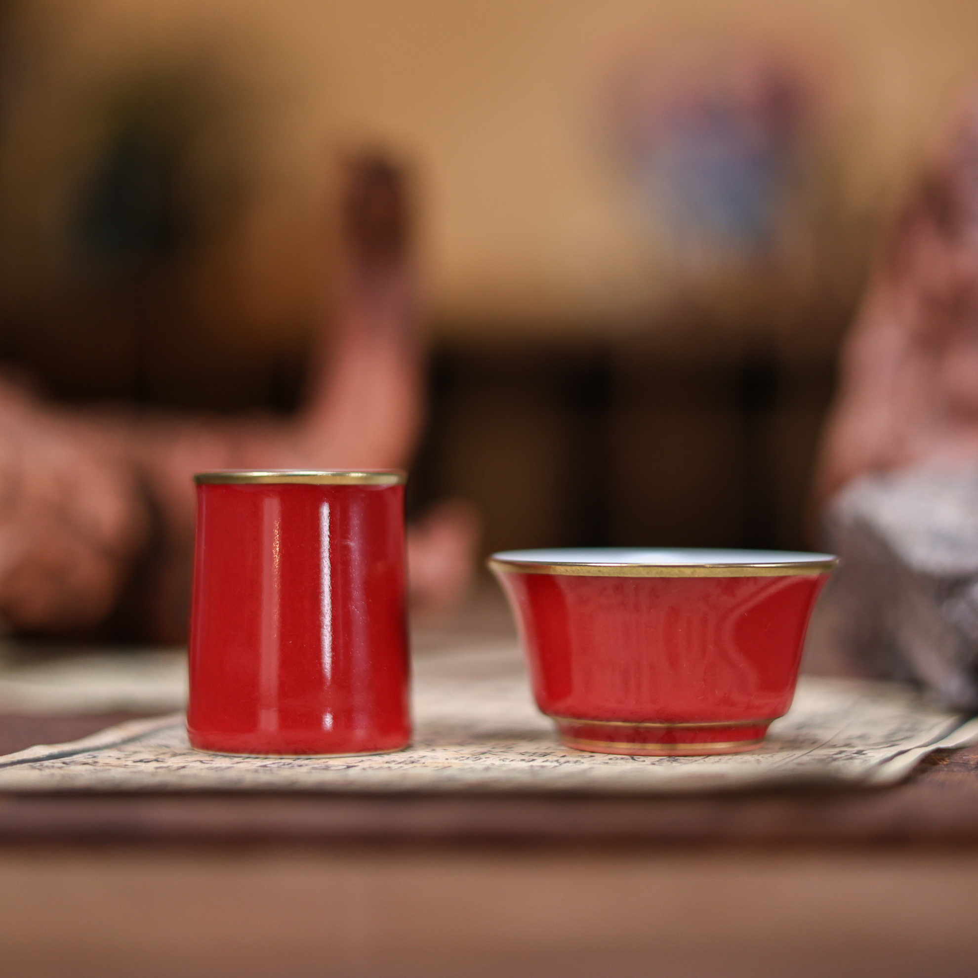 【知艺山房】 玫瑰红闻饮杯-华隐堂（华隐S1293）