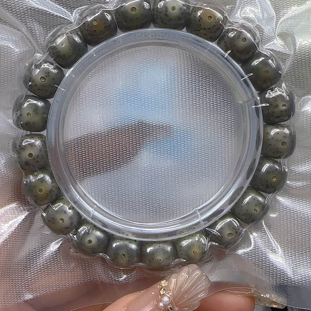 星月菩提手串34高端火烧黑星月菩提1.1桶单圈