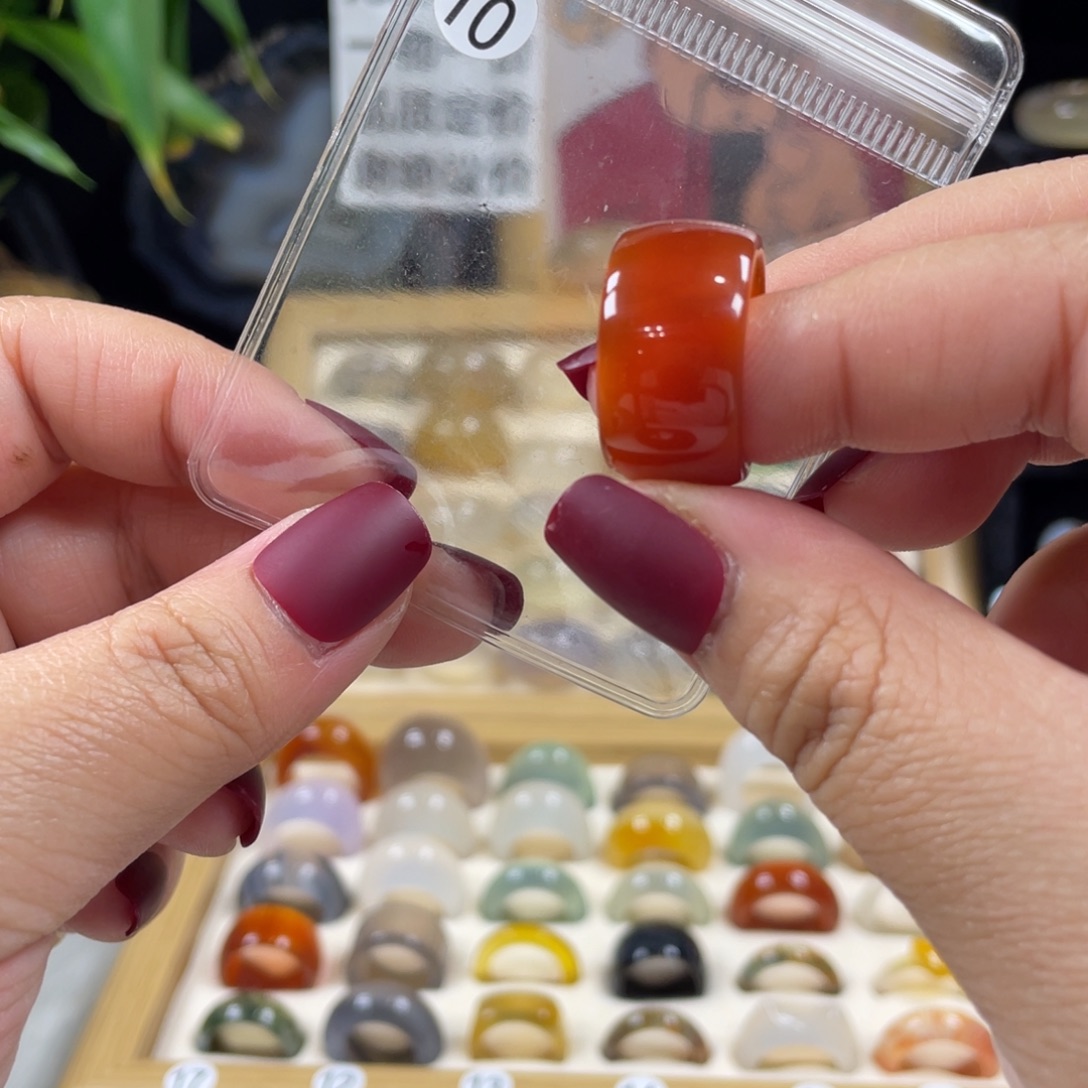 玛瑙/玉髓未镶嵌戒指10号港码15直径17.3（非质量问题.不退不换）