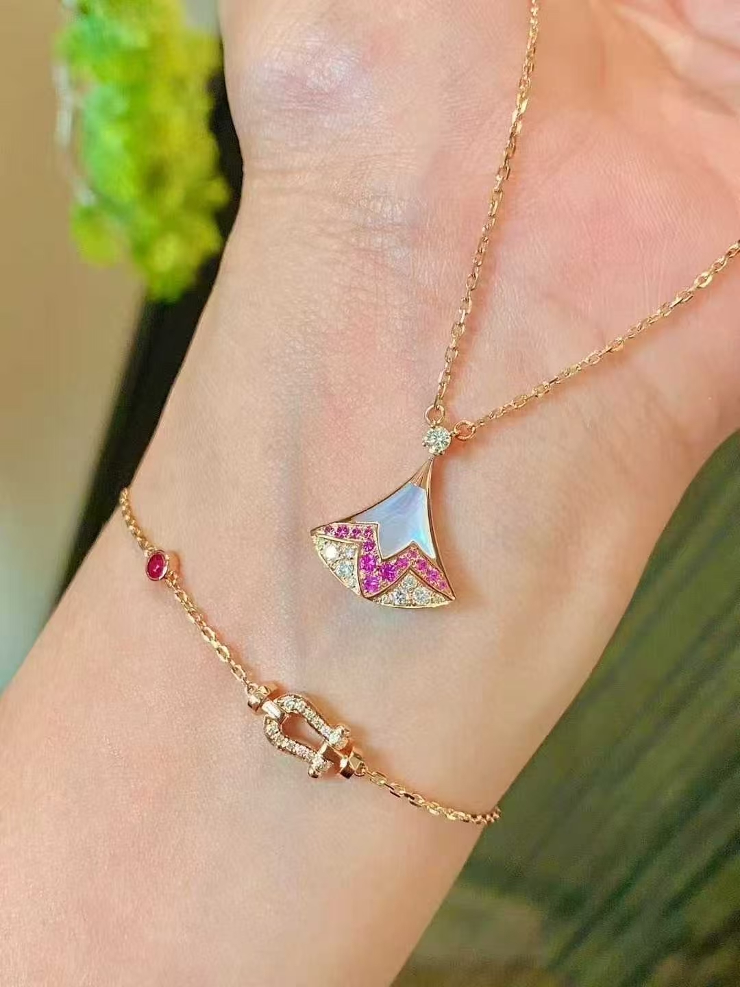 合金贝壳项链 宝宝家七夕限定款扇子项链