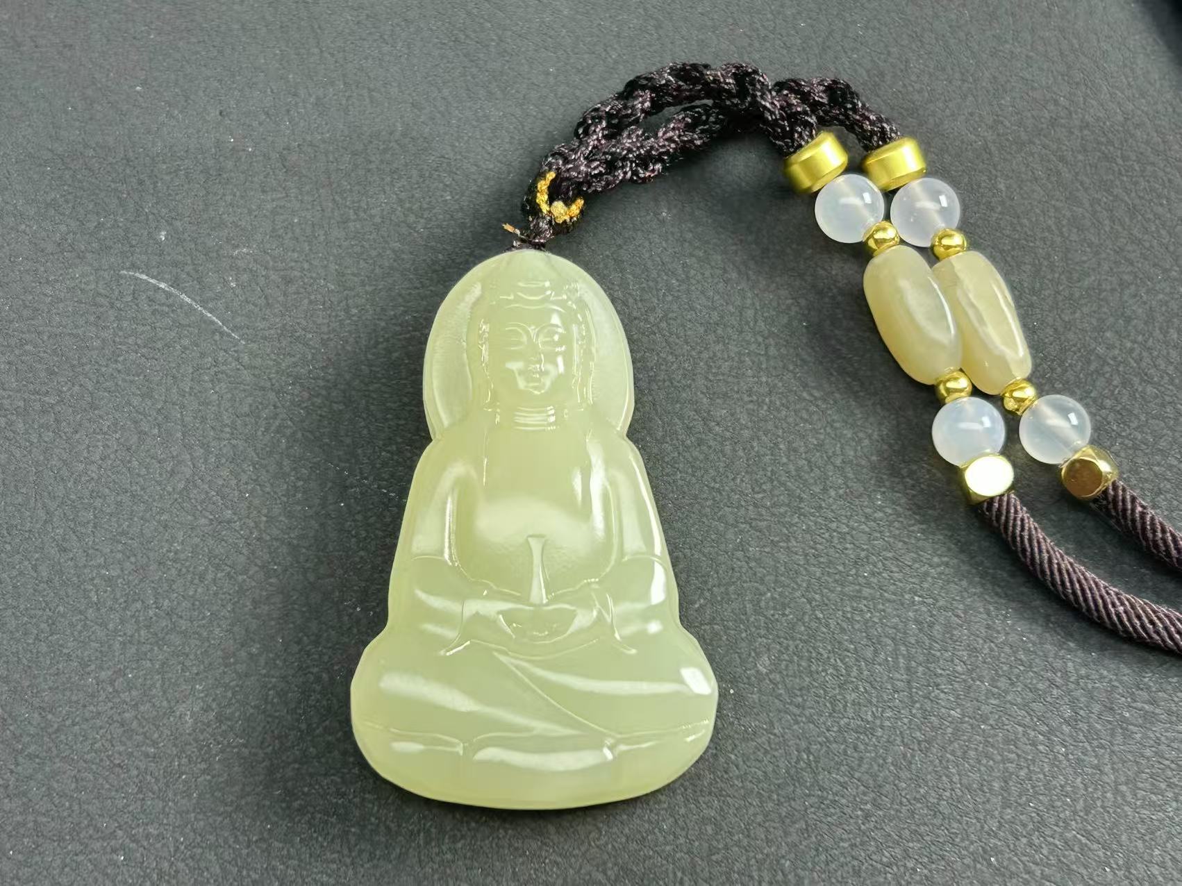 平安观音时尚国风玉坠玉佩单面