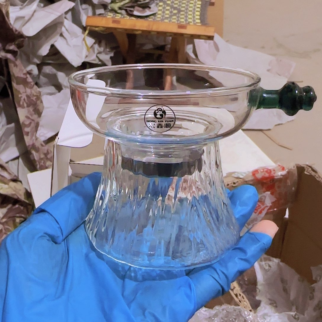 高硼硅玻璃茶水分离款CL027湖绿