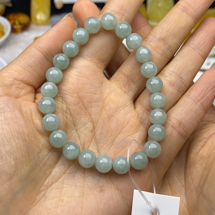 T***゜裸石翡翠瑕疵珠串