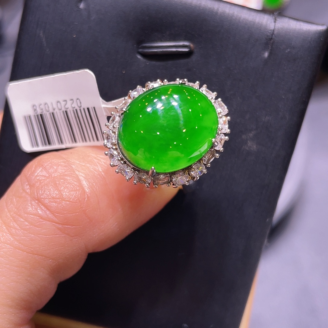 翡翠银S925镶嵌项链戒指