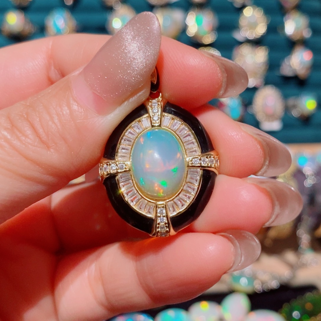 欧泊欧泊吊坠银S925镶嵌