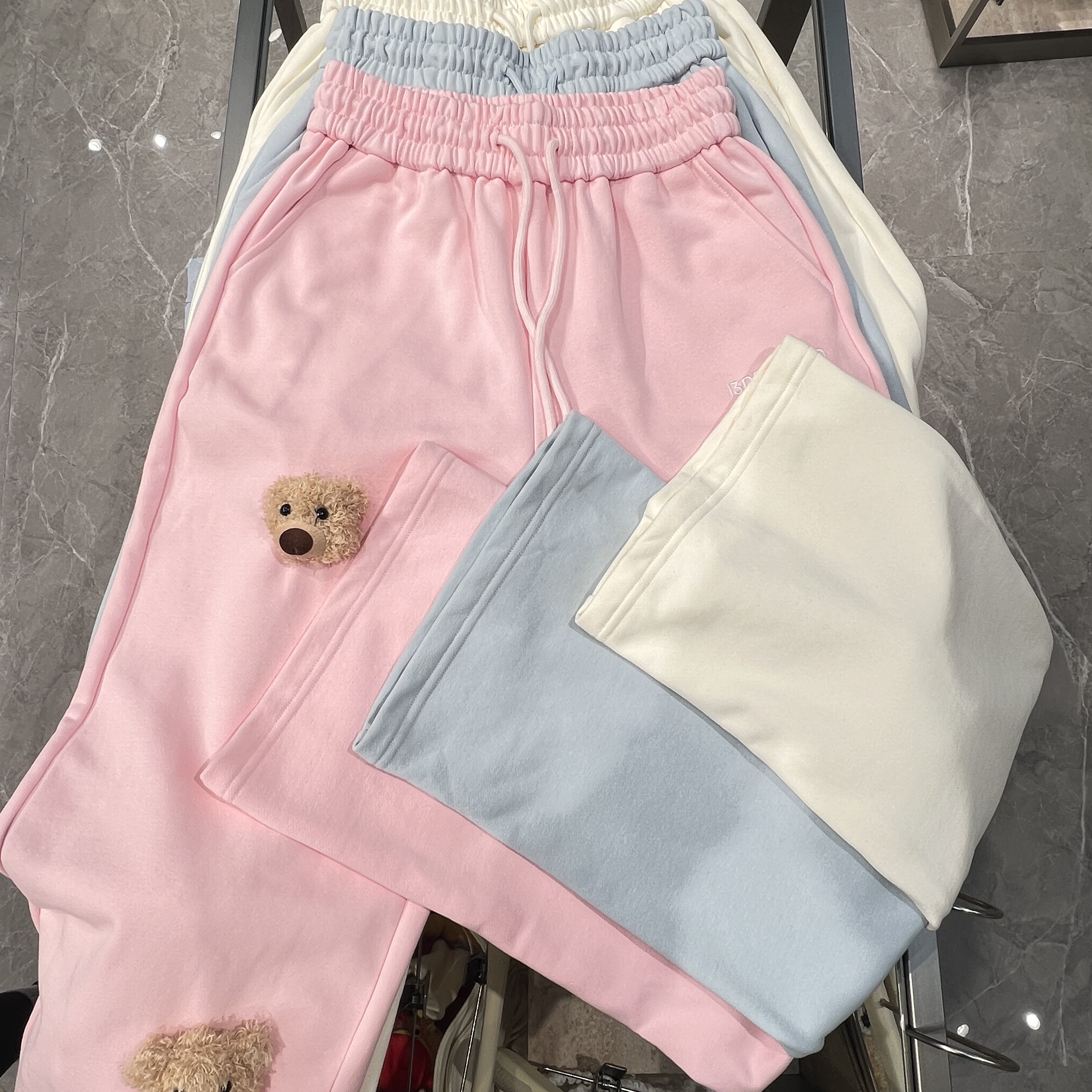 【YU·PP】（032）小众百搭慵懒感玩偶熊休闲裤（P0248）