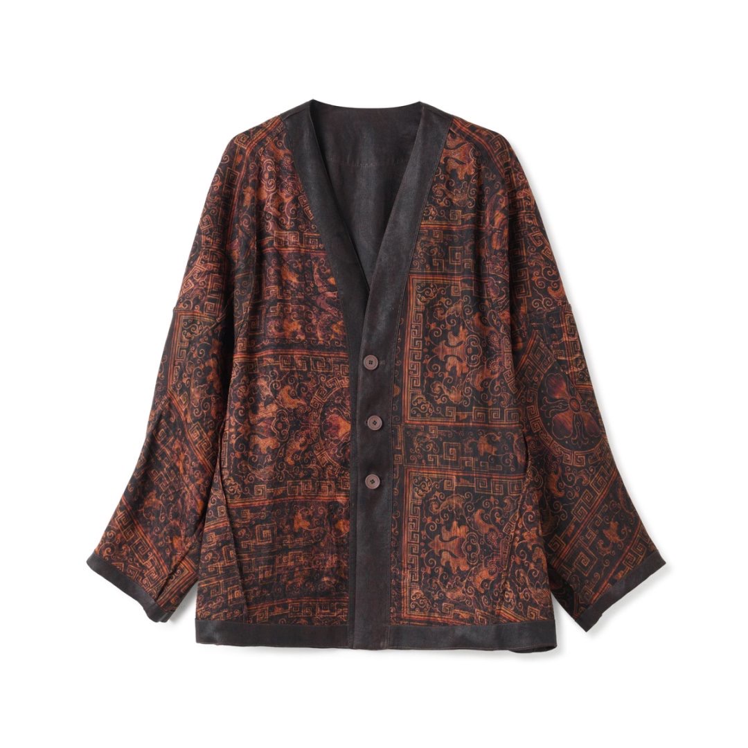 【画眉】45姆米秋季新款玫红色香云纱百搭上衣外套LBW25296