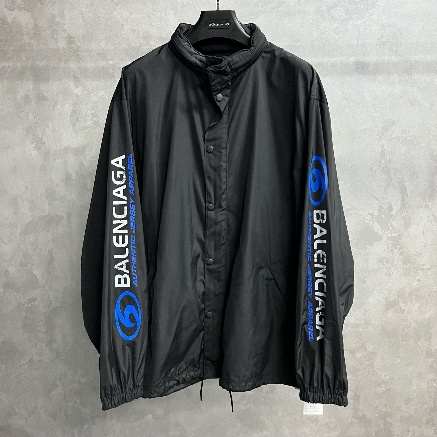 balenciaga 黑色品牌Logo印花圆领长袖夹克外套/Xxs/M