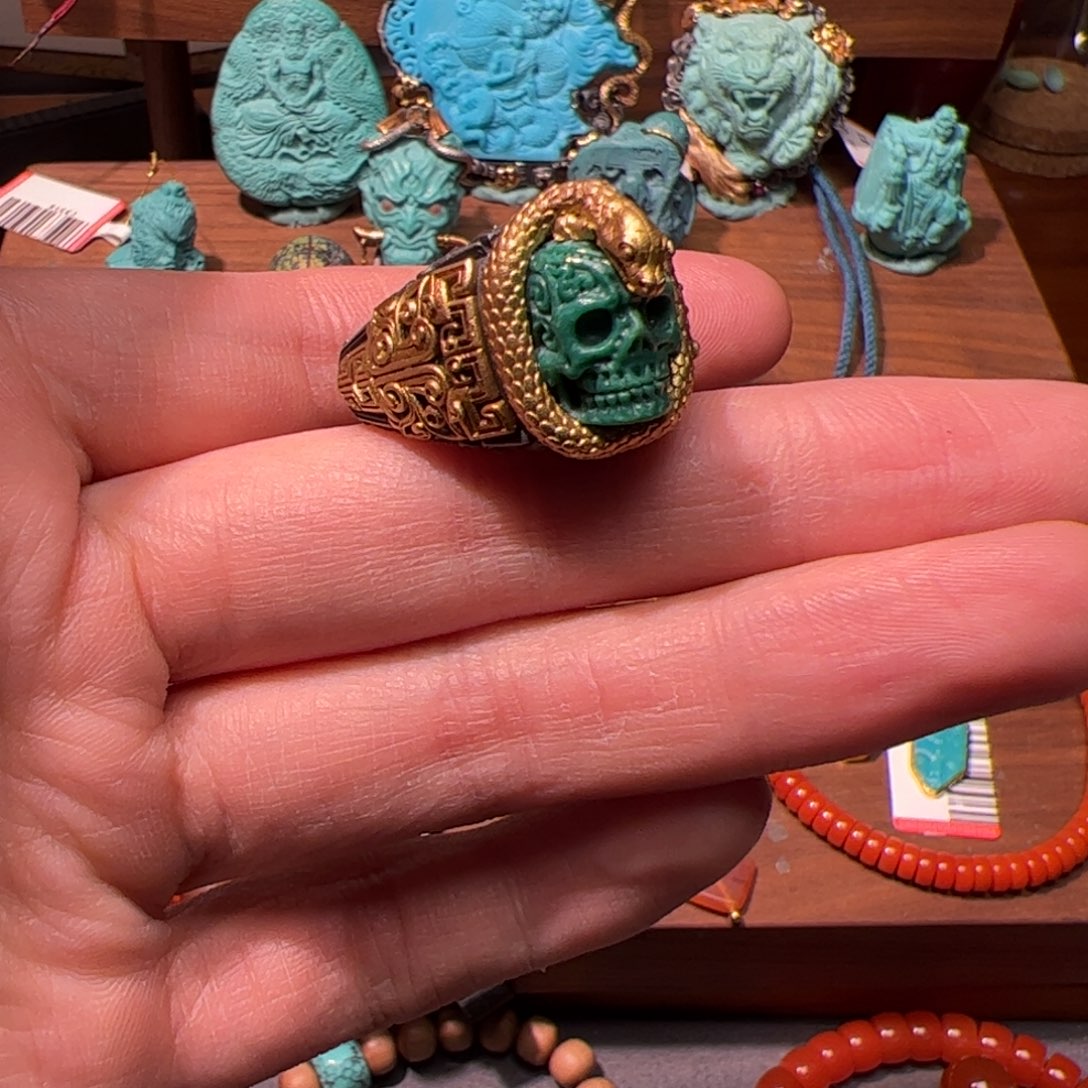 绿松石戒指18K金镶嵌徐****店