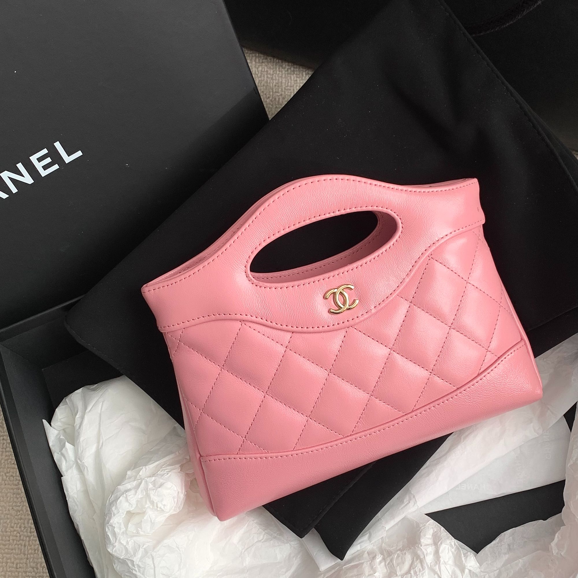 99新 Chanel/香奈儿 粉色31bag nano包18283133