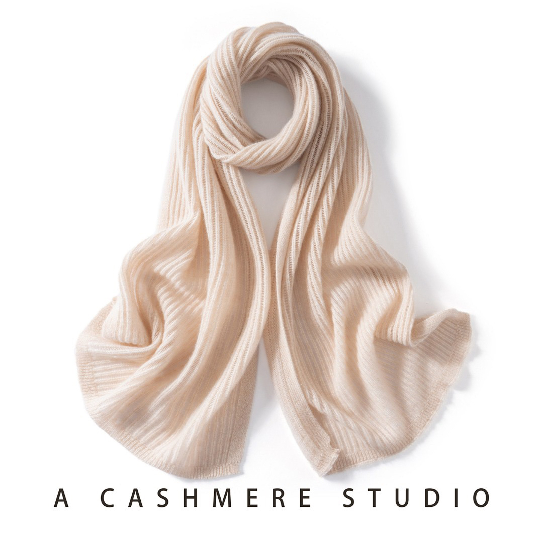 【柜】baby100%纯山羊绒围巾女简约百搭针织护颈保暖披肩围脖两用