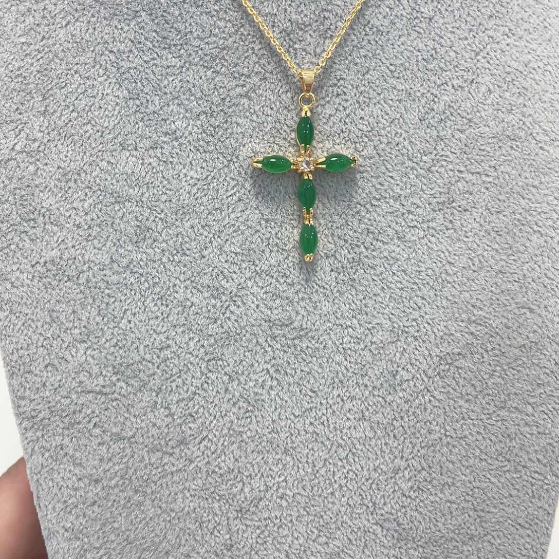 翡翠银S925镀金镶嵌颈饰吊坠11