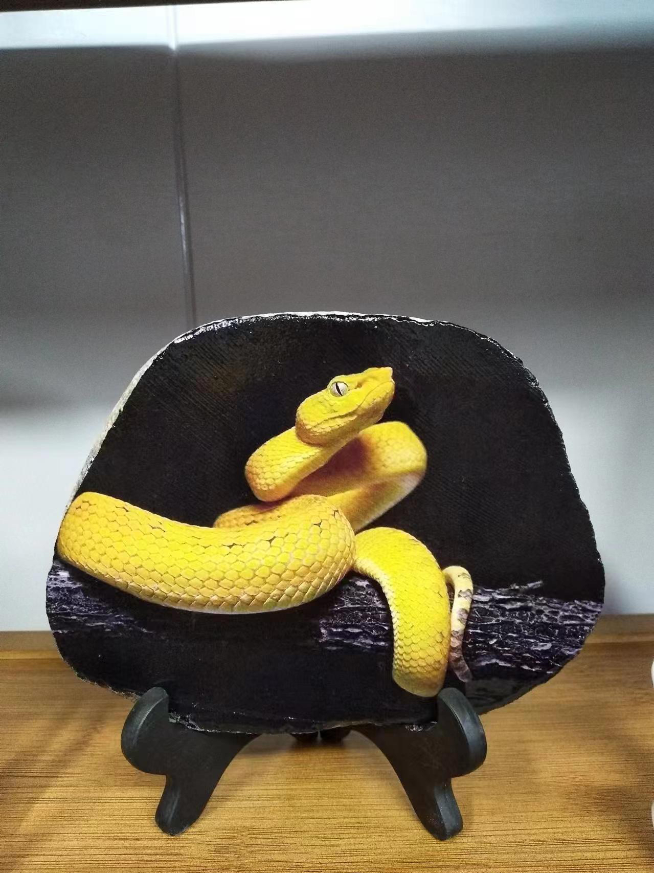 17*13，手工制作石头画，金蛇狂舞，防水不掉色，永久保存