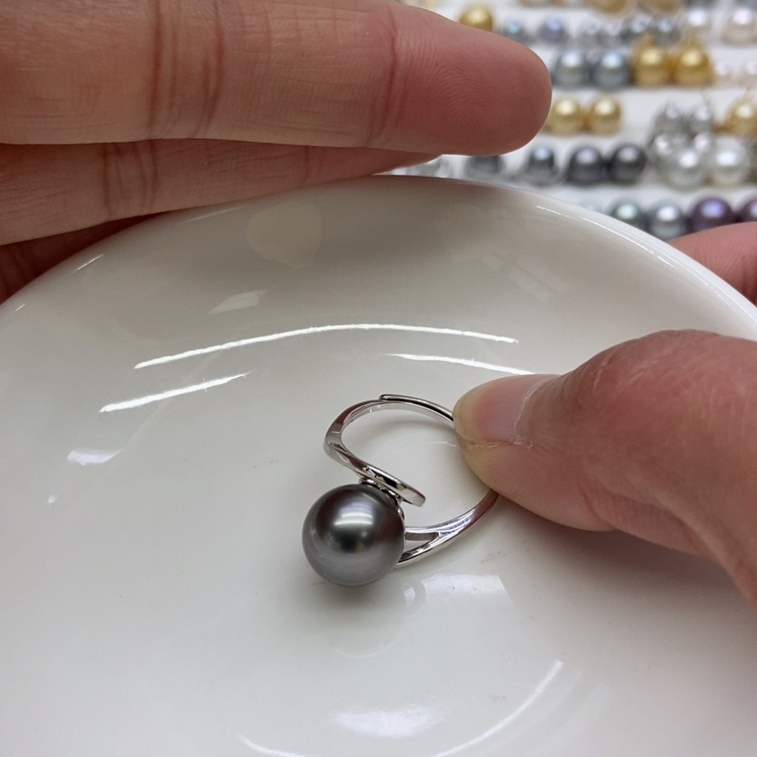海水珍珠戒指银S925镶嵌