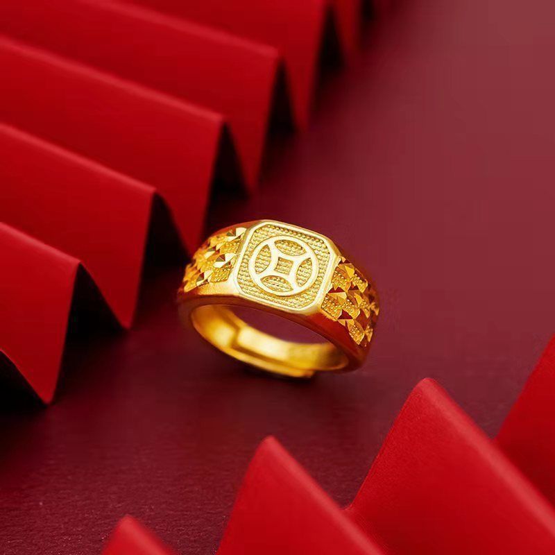合金戒指 【钱币】开口戒指男款指环男戒男士休闲佩戴细节感拉满