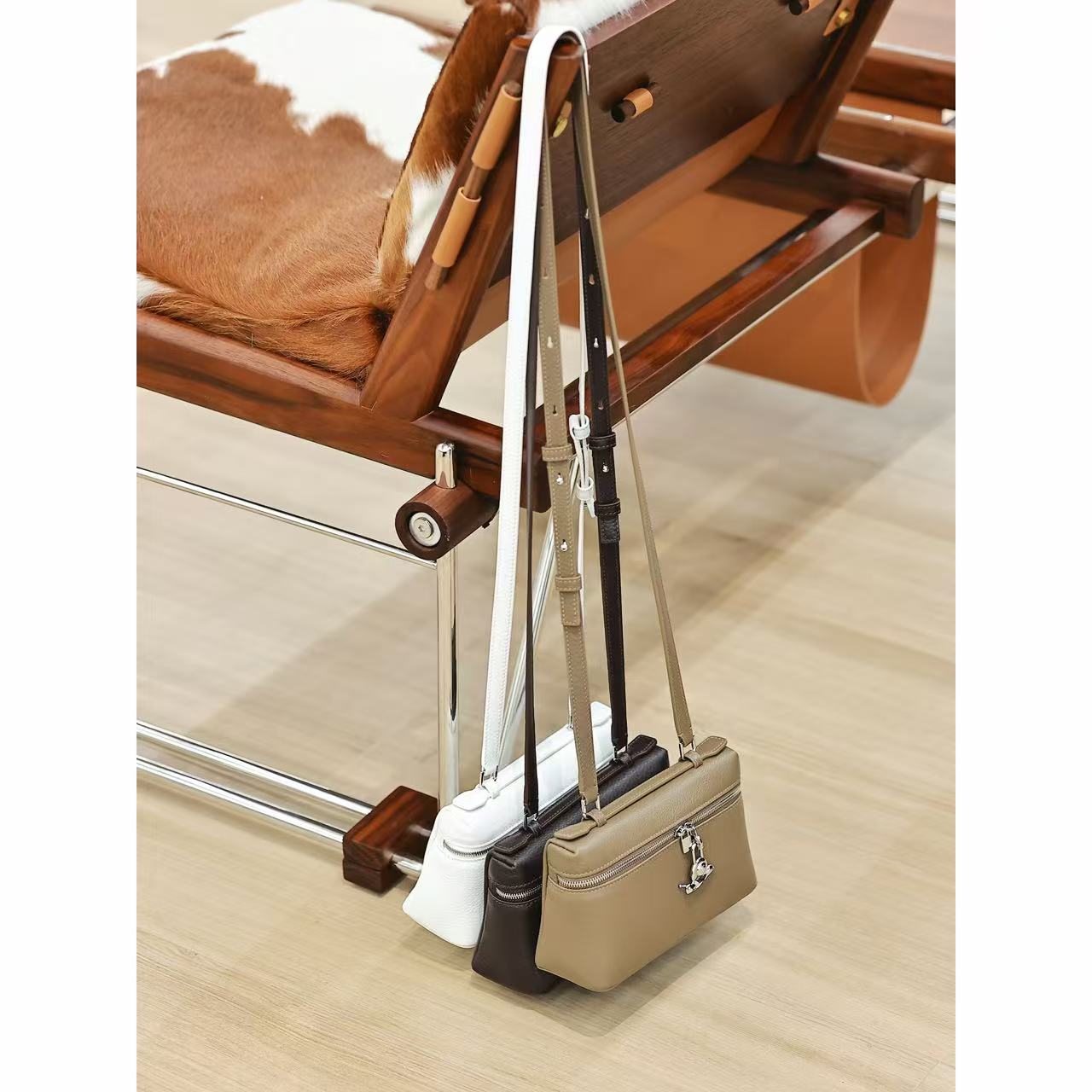 Un doux一只甜 二代19饭盒斜跨包（手缝蜡线全钢五金 空白 ）