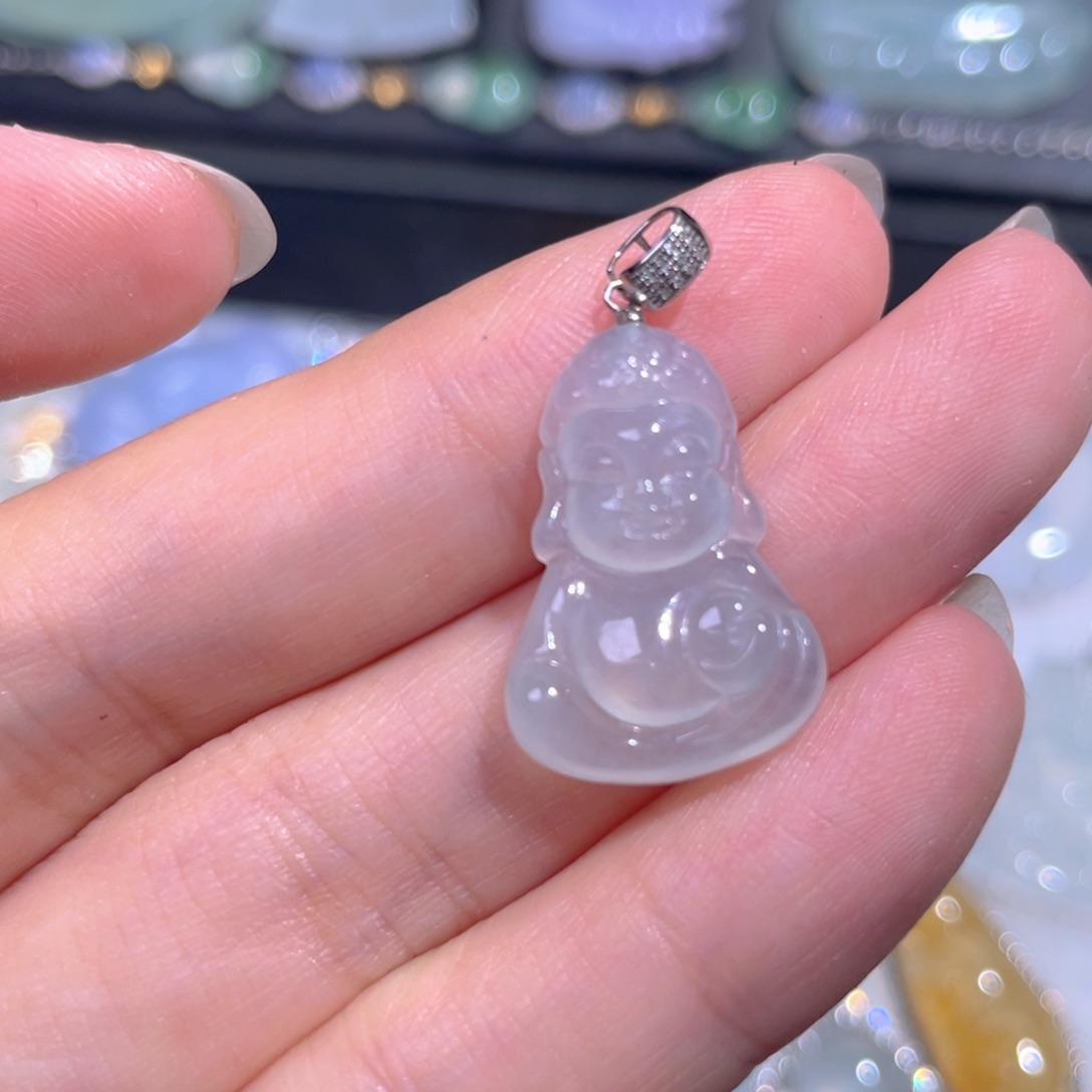 颈饰18K金镶嵌翡翠翡翠