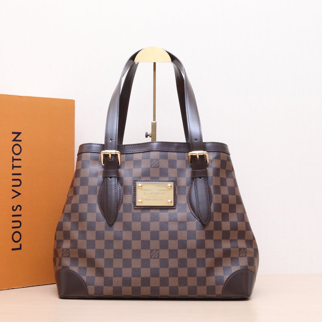 95新 LouisVuitton/路易威登 小花攀攀 棕色棋盘格 中古 手提包