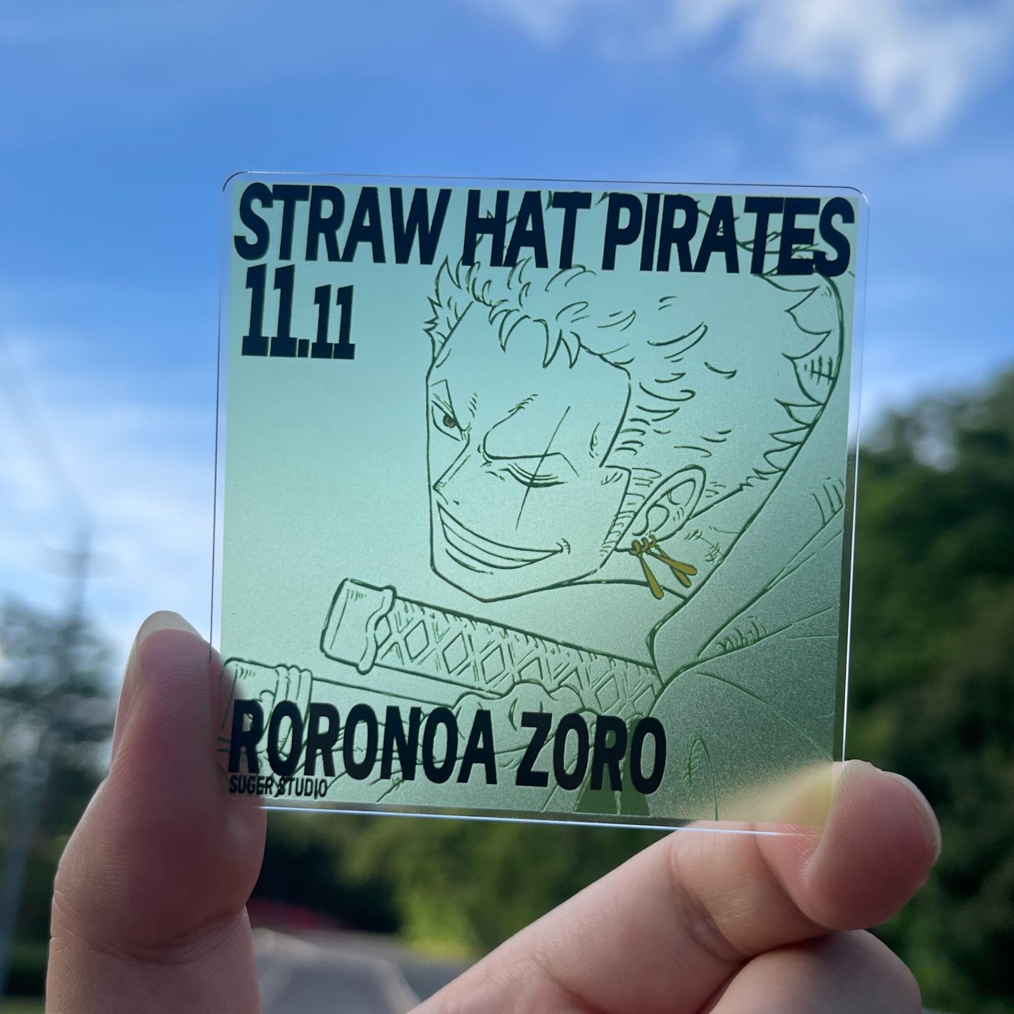 【二创自印】海贼路飞索隆山治超薄磨砂生日透卡谷子