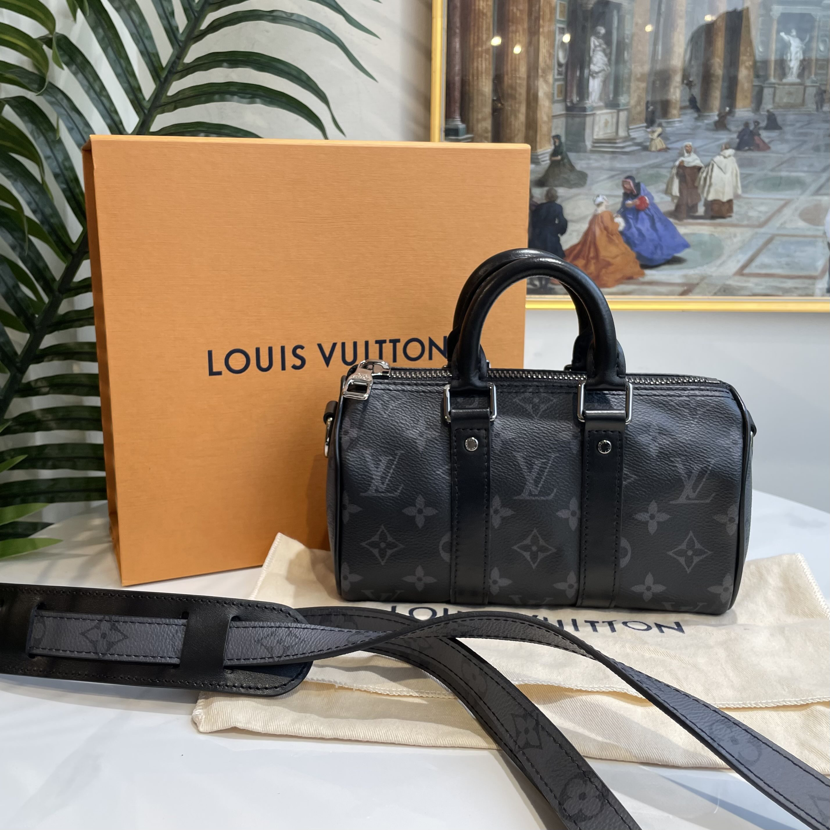 95新 LouisVuitton/路易威登 御古屋/10428/keepall xs黑武士芯片
