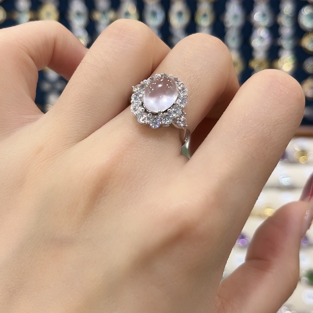 水晶女款银S925镶嵌戒指