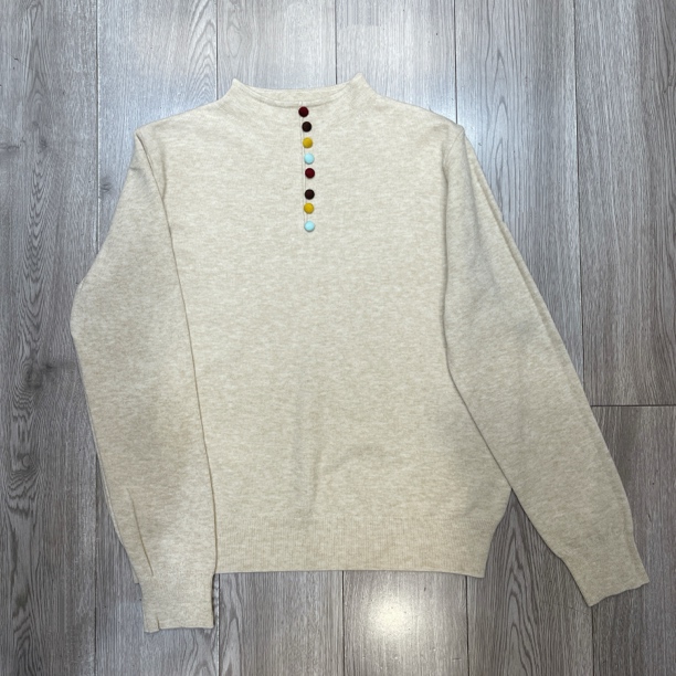 长袖针织彩扣显瘦毛针织衫打底衫半高领胸围103衣长57