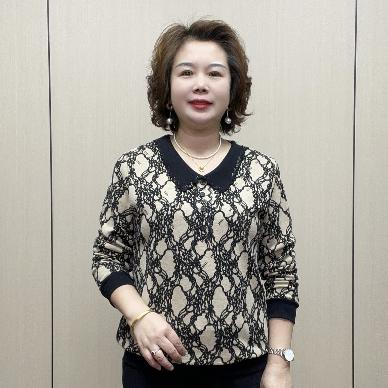2025秋季时尚长袖休闲气质百搭洋气减龄宽松显瘦女装中老年妈妈装