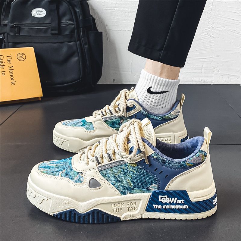 新款时尚百搭小众原创休闲板鞋男生厚底防滑运动鞋潮鞋潮流