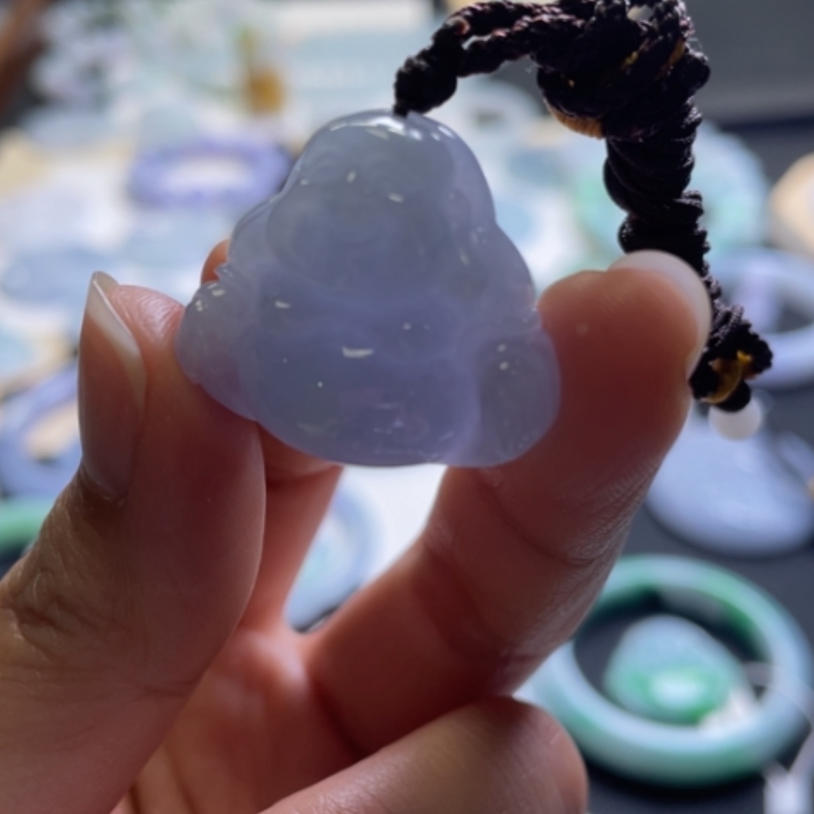 【闪购商品】翡翠颈饰未镶嵌紫罗兰大肚佛