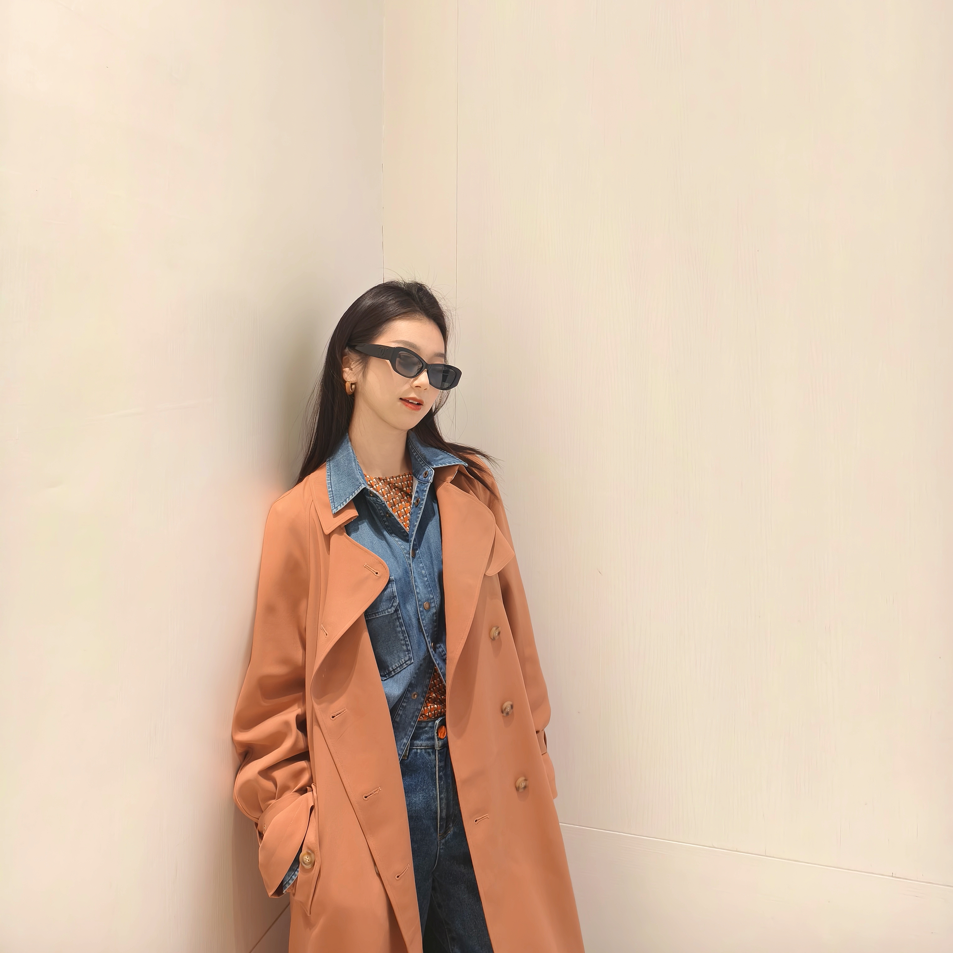 GIRDEAR/哥弟「博主风衣」新款 中长款休闲英伦风衣1400164